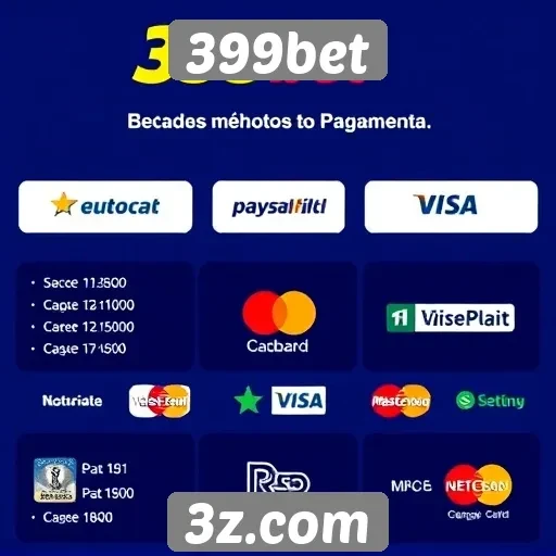 Métodos de pagamento e saque no 399bet
